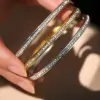 Wholesale Simple Style Commute Circle Titanium Steel Plating Inlay Zircon Rings Bracelets