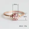 Wholesale New Copper Jewelry Pink Zircon Ring Egg-shaped Simulation Diamond Engagement Ring