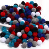 Wholesale Resin Flocking Round Beads Perforated Fluffy Cloth Fluffy Ball Beads