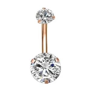 Upper and Lower round Zirconium / Rose Gold