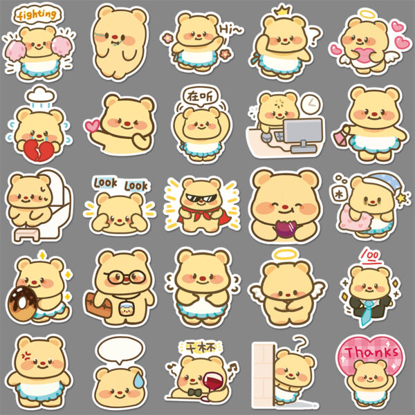 Wholesale 50pcs Bear Graffiti Stickers Cartoon Cute Stickers OLY Exclusive