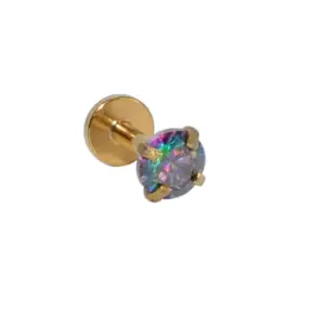 Gold Colorful round Zirconium / 1.2x8x3mm