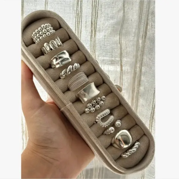 Wholesale Retro Heavy Work Copper Ring Women's High-End Minimalist Luxury New Style Cold Tone Geometric Design Jewelry