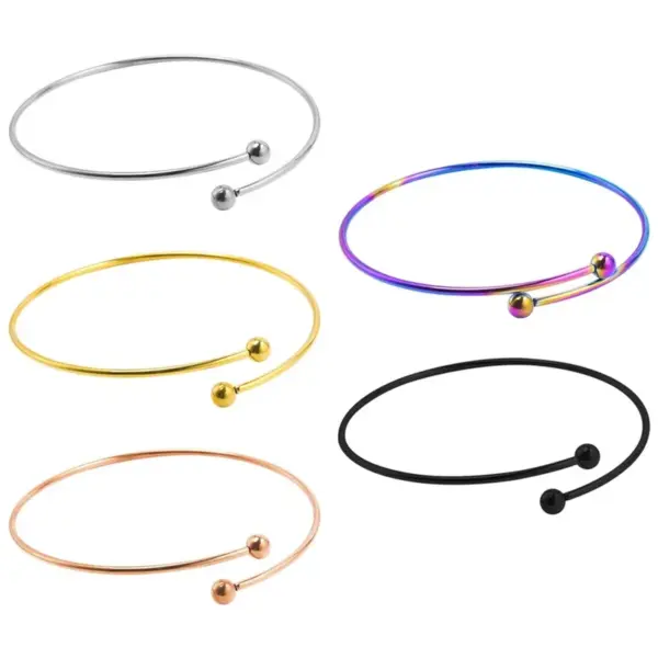 Wholesale PVD Coated Real Gold Plated 18K Gold Solid Color 304 Stainless Steel IG Style Simple Style Waterproof Non Tarnish 304 Stainless Steel Bangle