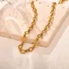 Wholesale PVD Coated Real Gold Plated 18K Solid Color 201 Stainless Steel Simple Style Classic IG Waterproof Non Tarnish Necklace