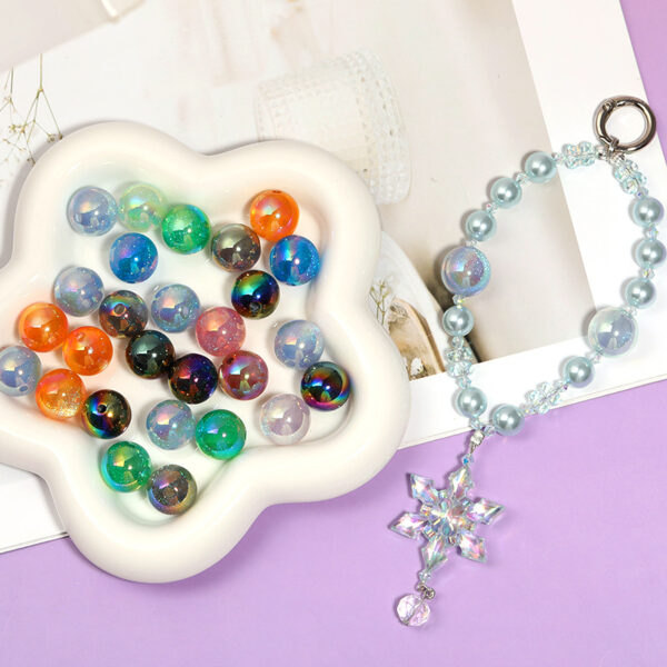 Wholesale 16mm translucent, finely shimmering galaxy beads, stylish and simple cat's eye beaded bracelet