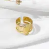 Wholesale 304 Stainless Steel 18K Gold Plated Casual Simple Style Geometric Open Rings