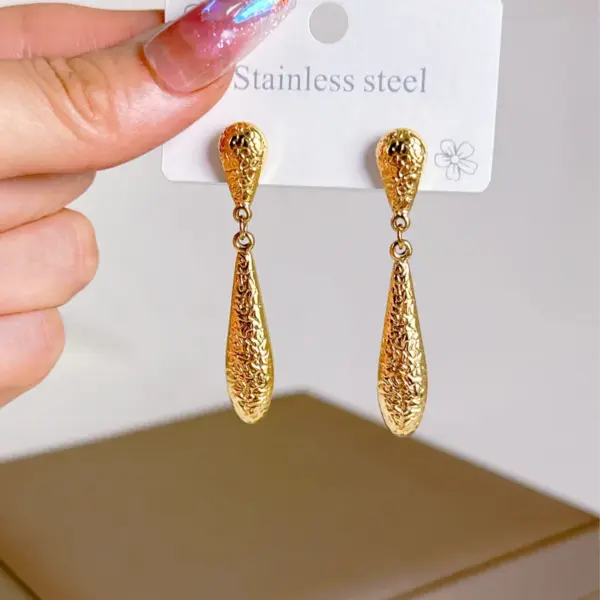 304 Stainless Steel Geometric Electroplating Stone-Free Golden Plated Simple Style Classic Style IG Style Earrings Necklace