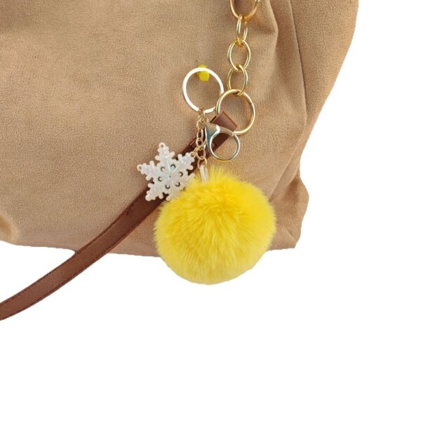 Wholesale Creative Snowflake Fur Ball Keychain Pendant Imitation Rex Rabbit Plush Bag Pendant Fur Ball Accessories Keychain Pendant