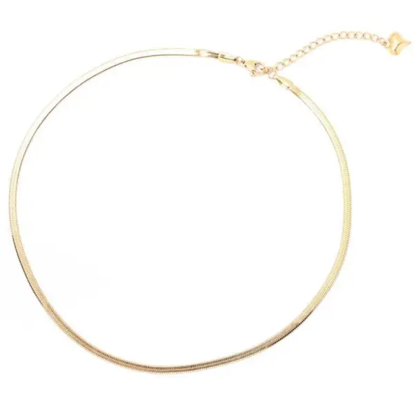 Wholesale PVD Coated Real Gold Plated 18K Gold Solid Color 304 Stainless Steel IG Style Waterproof Non Tarnish 304 Stainless Steel Choker