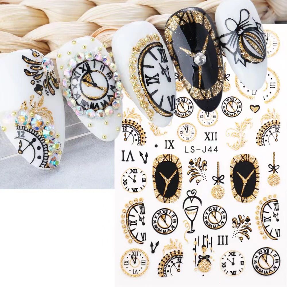 Wholesale Nail Art Stickers New Year's Countdown Glitter Adhesive Decals