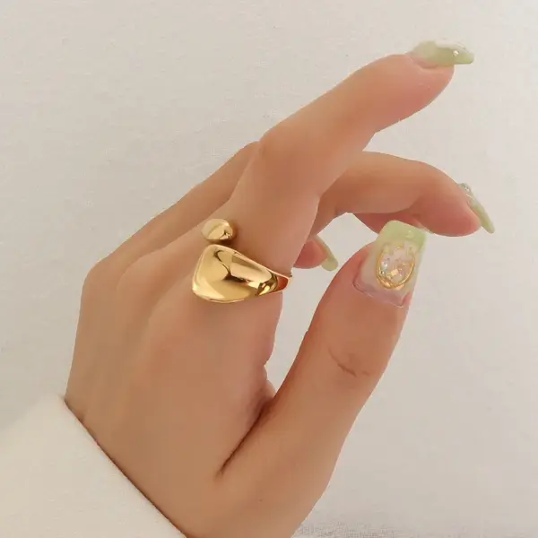 Wholesale [nihaojewelry]PVD Coated Real Gold Plated 18K Gold Geometric 304 Stainless Steel French Style Waterproof Non Tarnish