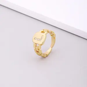 L Letters Ring / Adjustable Opening