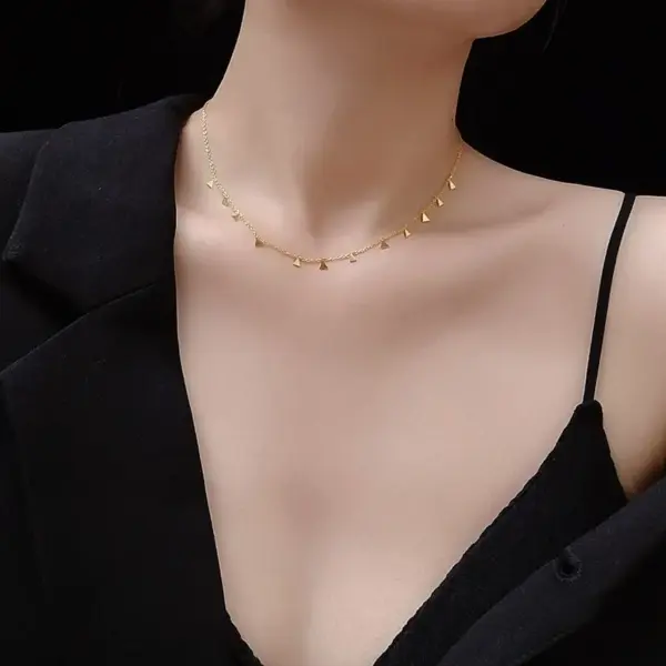 PVD Coated Real Gold Plated 18K Gold Geometric 304 Stainless Steel Fashion Waterproof Non Tarnish 304 Stainless Steel Pendant Necklace