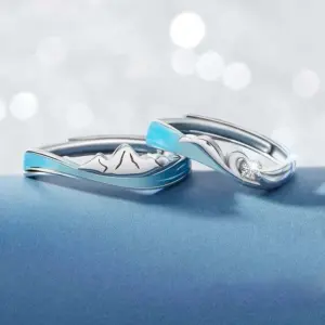 Mountain Sea love female ring / Adjustable opening