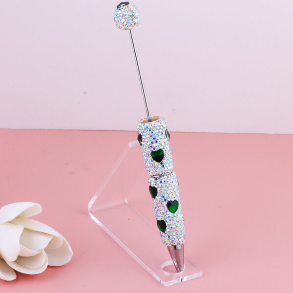oly-e9d2898b7b92a766ceda1d3fde4092b5 Wholesale Cross-border Live Hot Valentine's Day Colorful Love Zircon Full Diamond Pen Ceramic Mud Beaded Pen DIY Beaded Ballint Pen