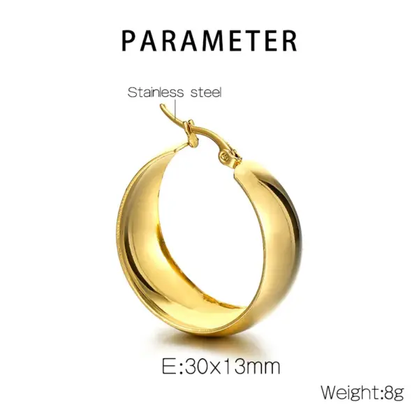Wholesale PVD Coated 18K Gold Plated Geometric Stainless Steel Simple Style Waterproof Non Tarnish Earrings