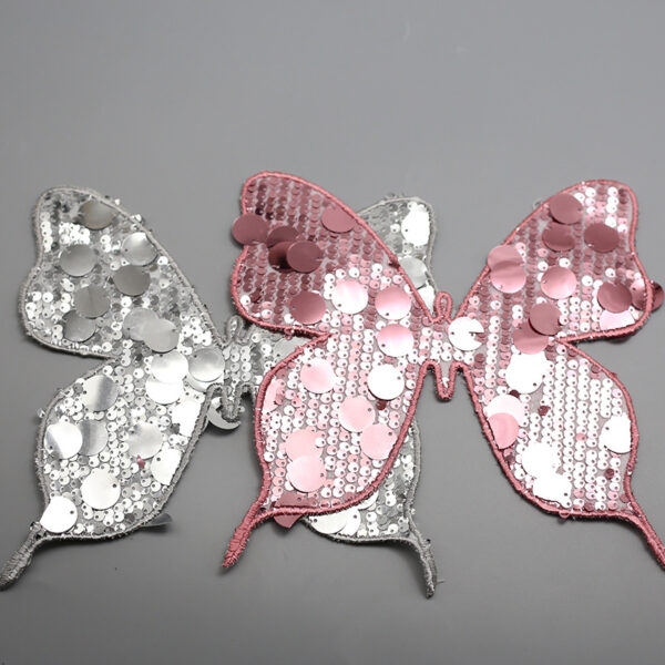 Wholesale Sequin Embroidery Butterfly Sewing Patch Fabric Applique Clothing Wedding Dress Decoration Bag Accessories Material Embroidery 20cm