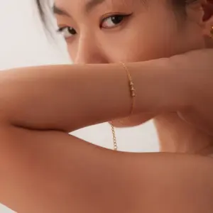 Wholesale Fashion Geometric 304 Stainless Steel Zircon Bracelets In Bulk