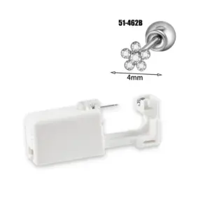 Steel Color 4mm White Diamond Flowers