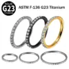 Wholesale 1 Piece Nose Rings & Studs Simple Style Round G23 Titanium Zircon Inlay Zircon Nose Pin