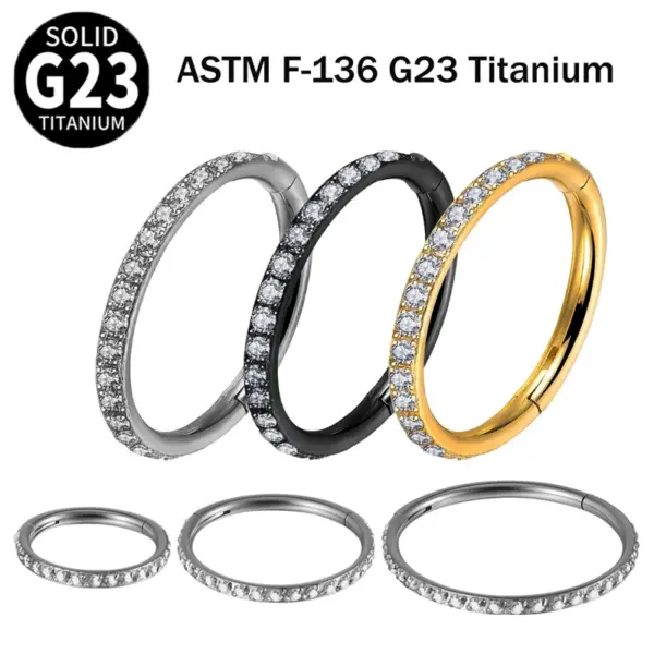 Wholesale 1 Piece Nose Rings & Studs Simple Style Round G23 Titanium Zircon Inlay Zircon Nose Pin