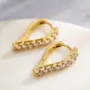 1 Pair Simple Style Commute Solid Color Plating Inlay Copper Zircon 18k Gold Plated Earrings