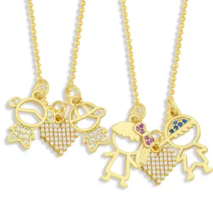 Wholesale Cross-border Hot-selling Couple Pendant Copper Necklaces