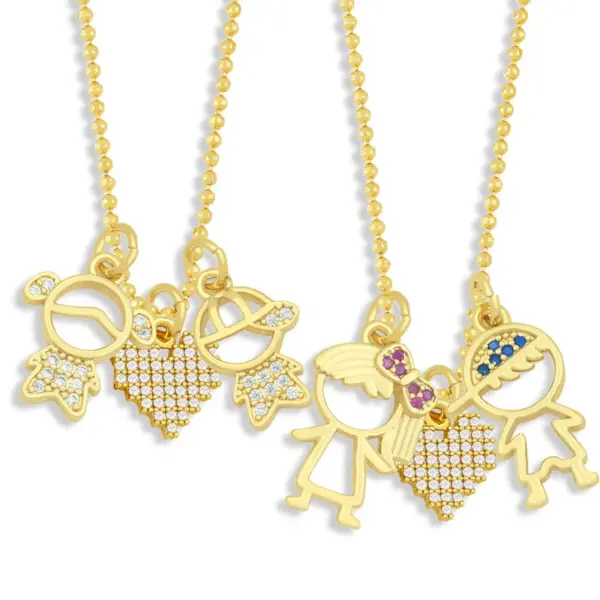 Wholesale Cross-border Hot-selling Couple Pendant Copper Necklaces