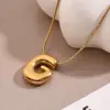 Wholesale Jewelry Casual Modern Style Simple Style Letter 304 Stainless Steel 18K Gold Plated Handmade Polishing Snake Chain Pendant Necklace