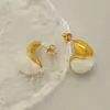 PVD Coated 18K Gold Plated C Shape 304 Stainless Steel Casual Simple Style Waterproof Non Tarnish Ear Studs