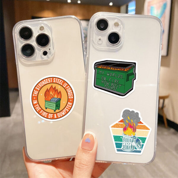 Wholesale cartoon dustbin fire series stickers DIY stickers