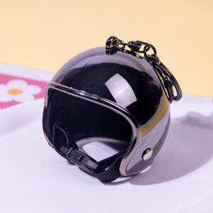 6.5cm large helmet-colorful black / With lobster clasp