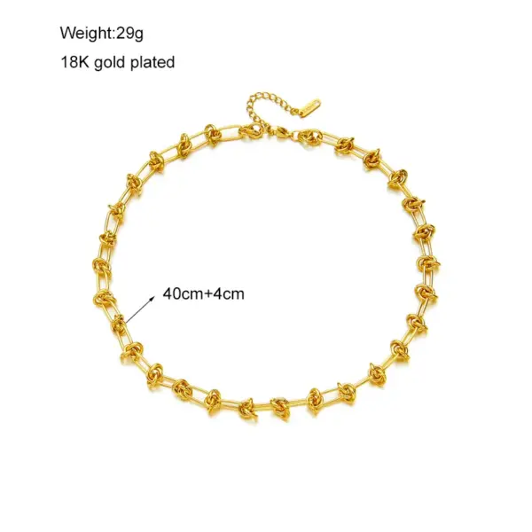 PVD Coated 18K Gold Plated Geometric Stainless Steel Vintage Style Waterproof Non Tarnish 304 Stainless Steel Necklace