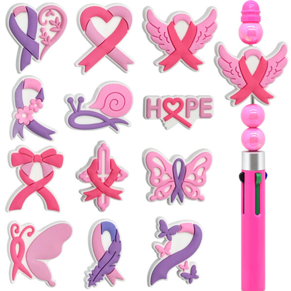 Wholesale Random 100pcs Colorful Ribbon Beads PVC Soft Rubber Beads