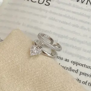 . 38# Open Ring-Silver Love Pendant