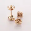 Wholesale 1 Pair Simple Style Round Plating Inlay Copper Zircon Gold Plated Ear Studs