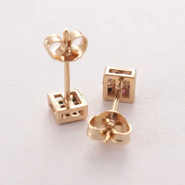Wholesale 1 Pair Simple Style Round Plating Inlay Copper Zircon Gold Plated Ear Studs