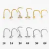 Wholesale 1 Piece Nose Rings & Studs Gothic Simple Style Flower 316L Stainless Steel Waterproof Non Tarnish Surgical Steel Zircon Ion Plating (IP) 14K Gold Plated Ear Cartilage Rings & Studs Nose Rings & Studs