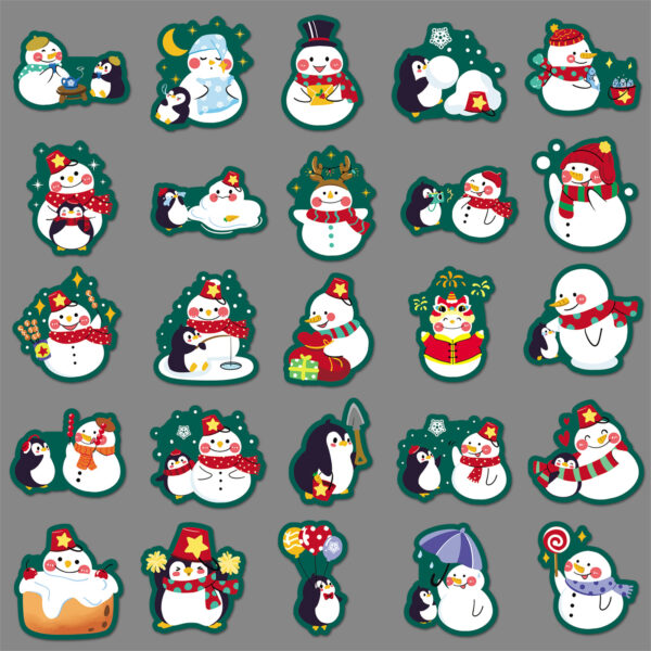 Wholesale 50pcs/pack Snowman Graffiti Stickers
