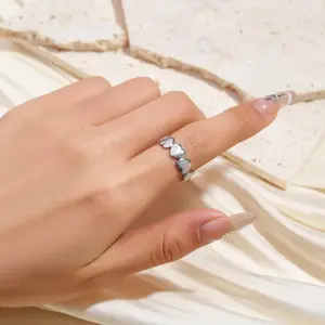 Wholesale PVD Coated Real Gold Plated Star Moon Heart Shape 304 Stainless Steel IG Style Y2K Classic Style Waterproof Non Tarnish Open Rings