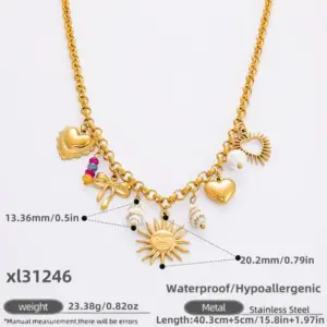 Xl31246 (Random Color of Colored Beads) / Electroplating 18K Real Gold
