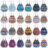 Wholesale Western Style Ethnic Totem Pattern Striped Leather Drop Shape Women's Earrings Cross Border