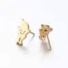 PVD Coated Real Gold Plated Ft Stainless Steel Retro Waterproof Non Tarnish Ear Studs