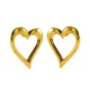 Wholesale 1 Pair Simple Style Heart Shape Plating Stainless Steel Titanium Steel 18K Gold Plated Ear Studs