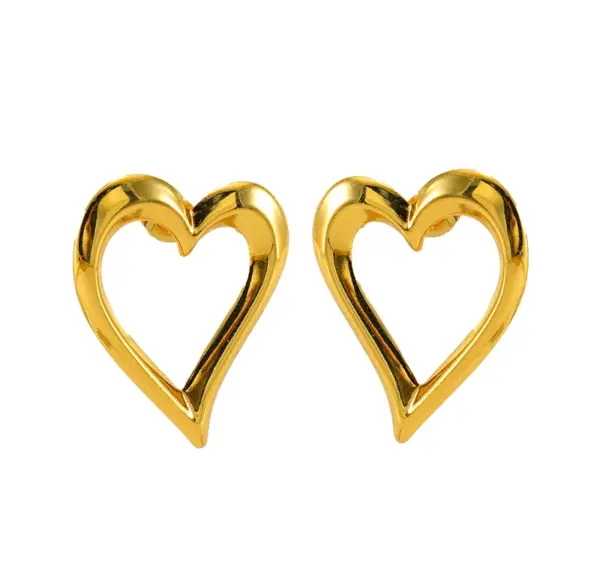 Wholesale 1 Pair Simple Style Heart Shape Plating Stainless Steel Titanium Steel 18K Gold Plated Ear Studs