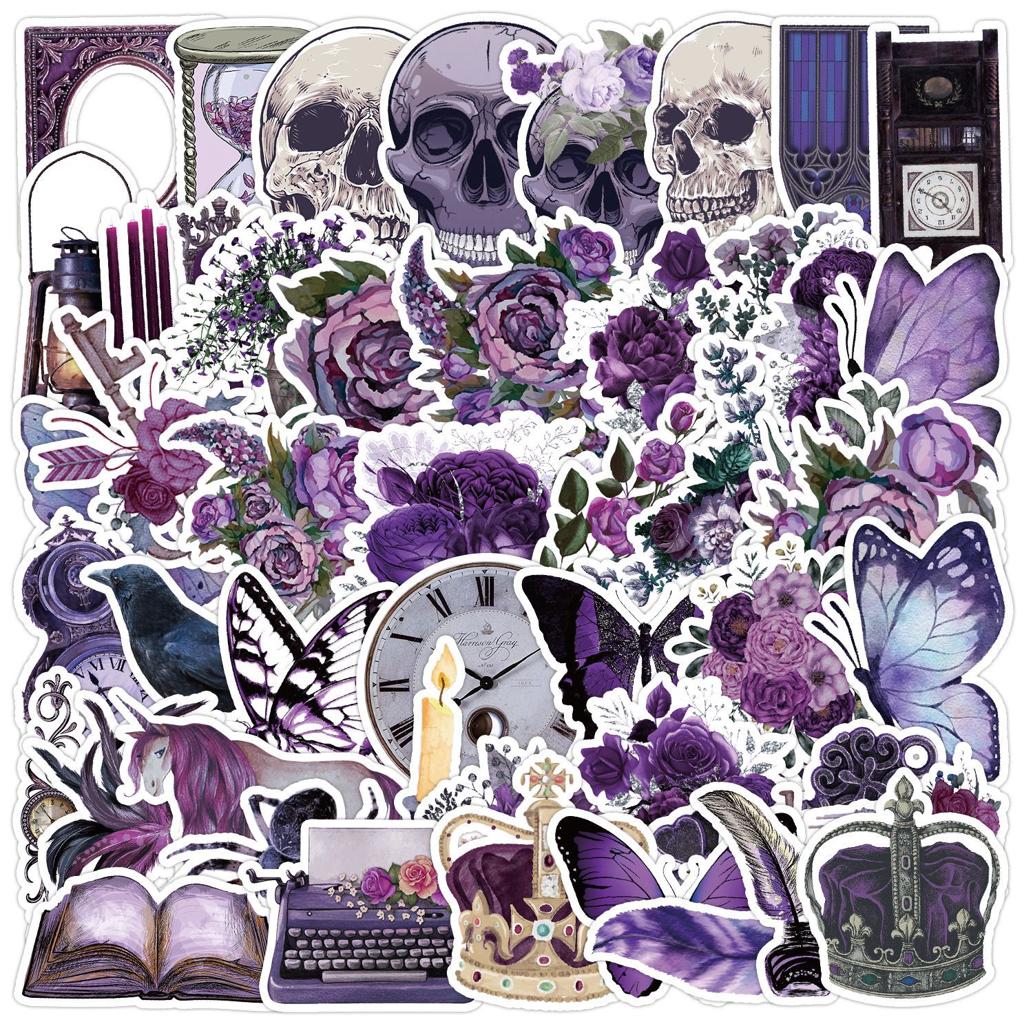 Wholesale Violet series graiti stickers mobile phone C computer decoration stickers waterproof creative hand aount stickers
