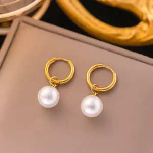 【G171】Single Pearl Earrings / Gold