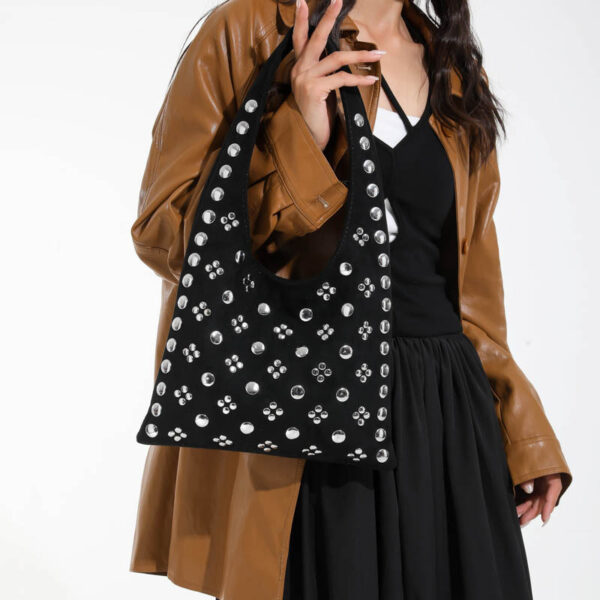 Wholesale Bag Polka Dot Rivet Underarm Bag Retro Portable Bucket Women's Bag