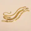 PVD Coated Real Gold Plated Geometric 201 Stainless Steel Simple Style Waterproof Non Tarnish 201 Stainless Steel Bracelets